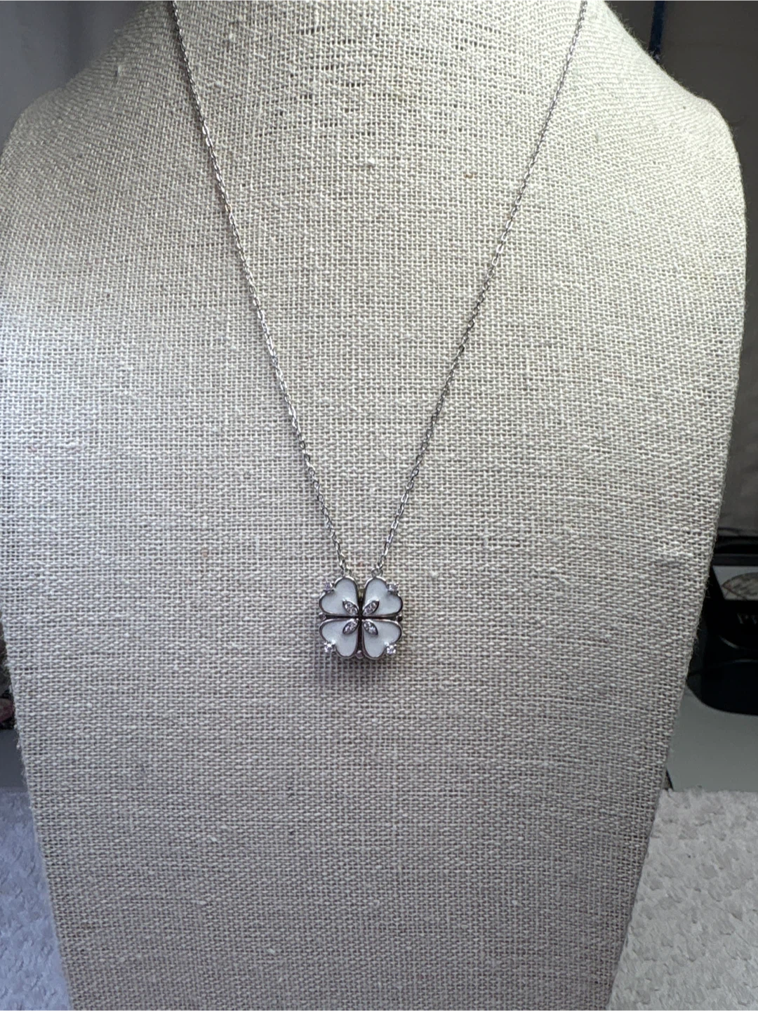 Four Leaf Clover Necklace . Sterling. - photo 3