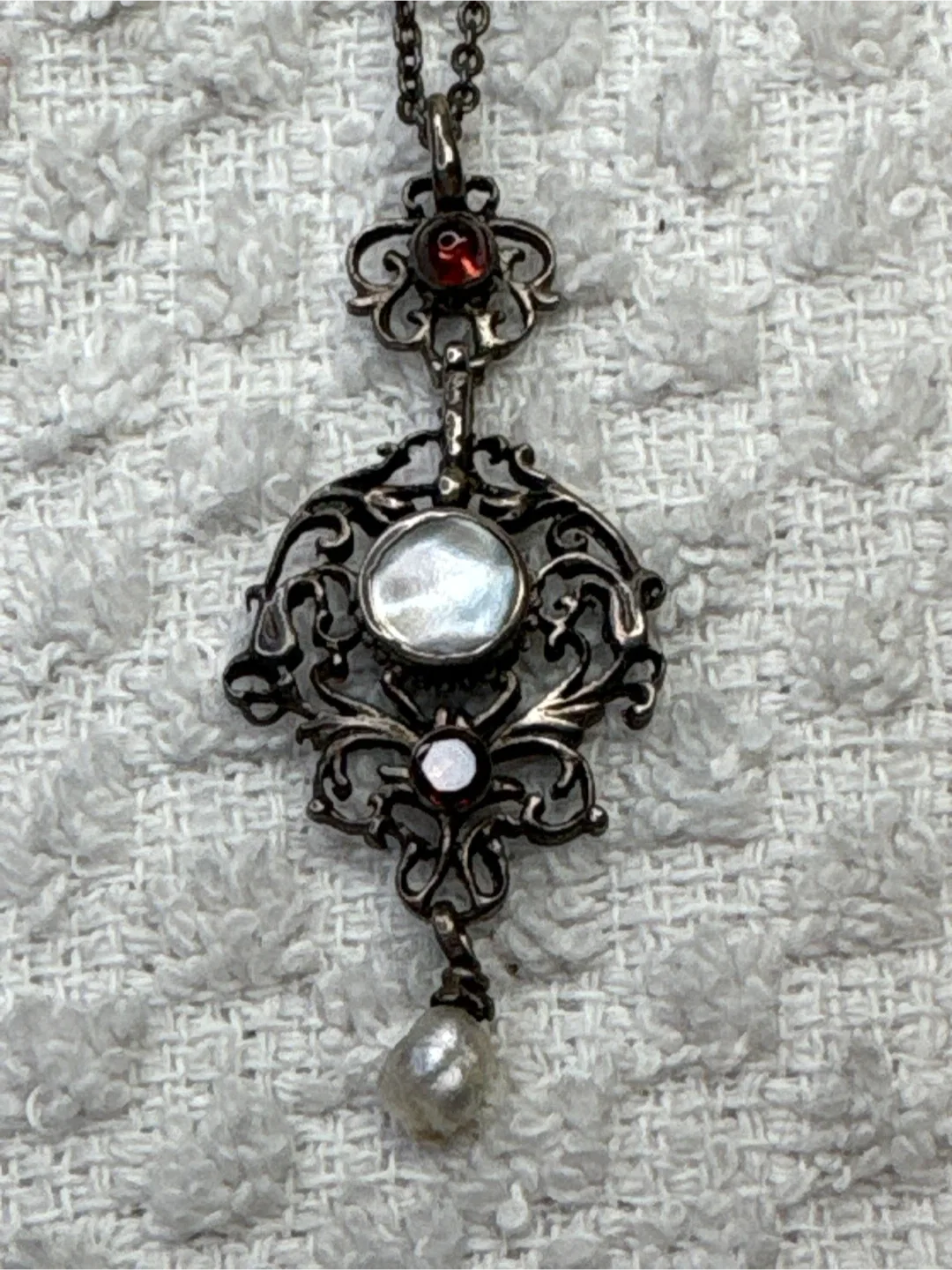 Victorian pendant Necklace with Pearl image indicator(3)