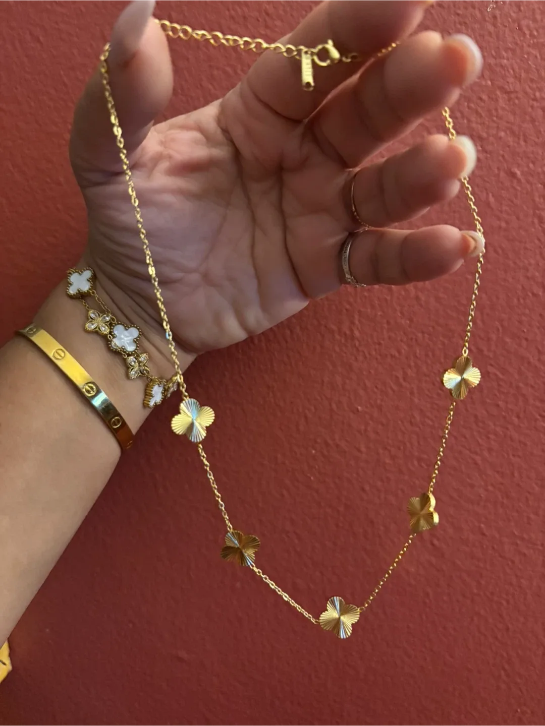 14K Gold SS   Clover Necklace - New image indicator(2)