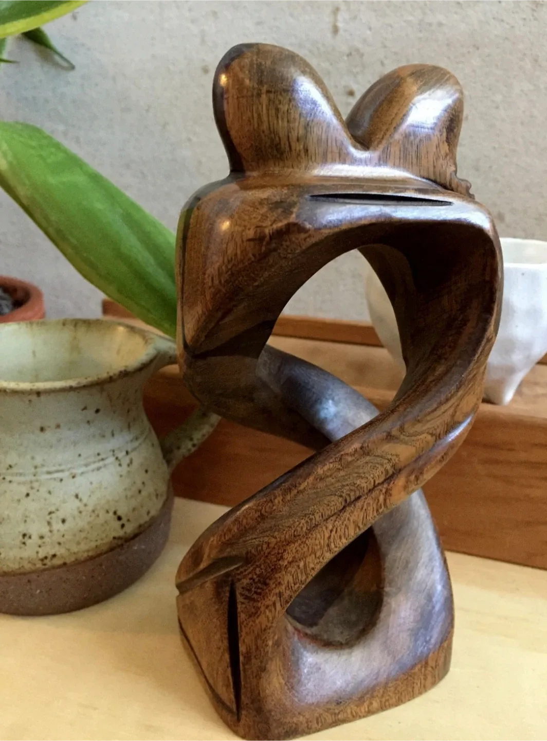 Vintage LOVERS Wooden Sculpture thumbnail