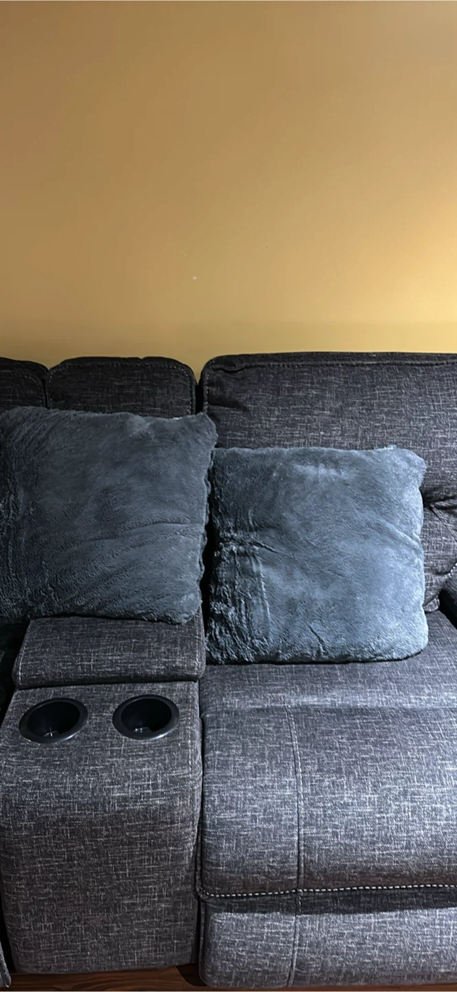 Two Grey Throw Pillows