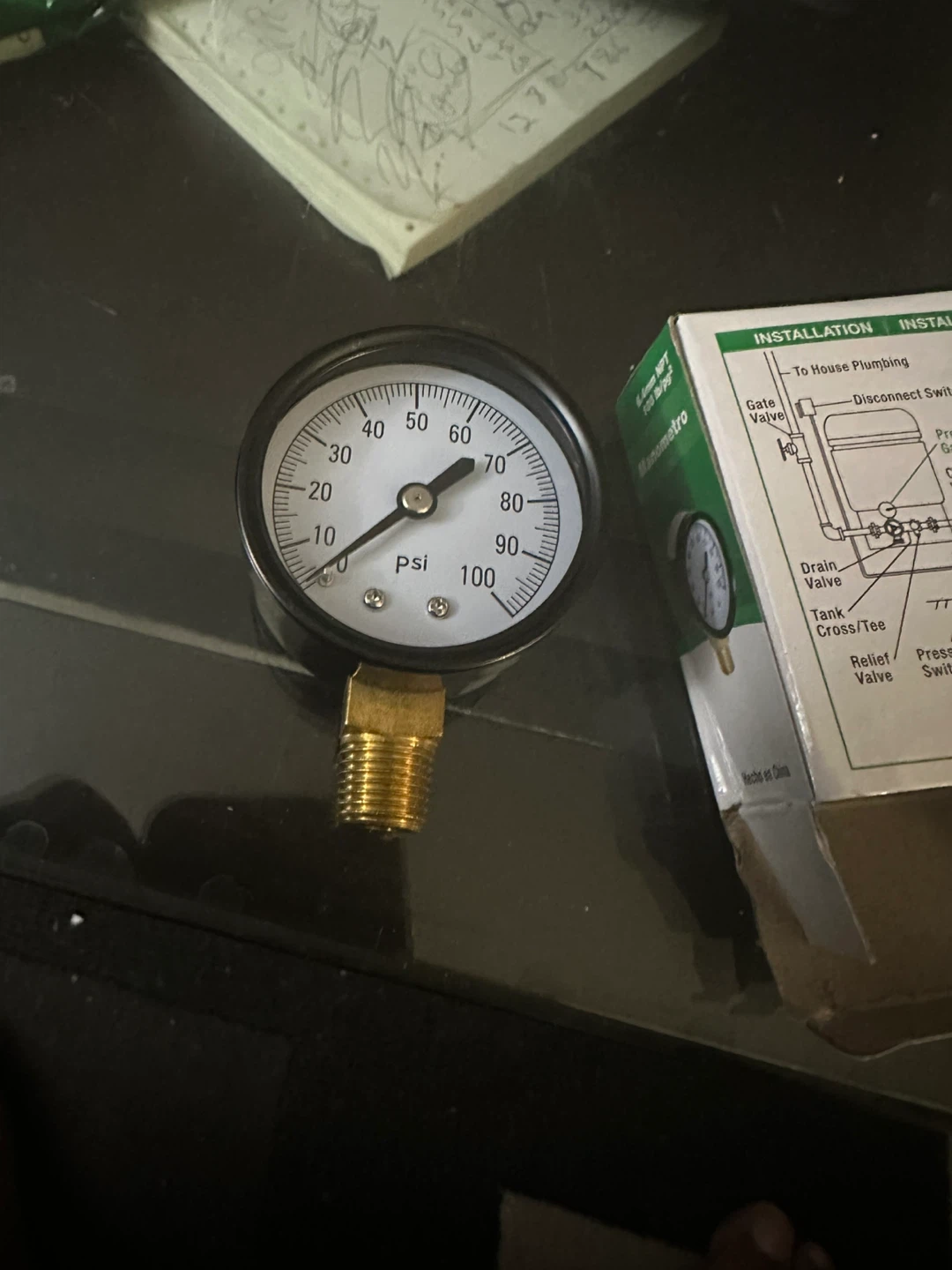 Water Source M1002-4L 100LB Pressure Gauge