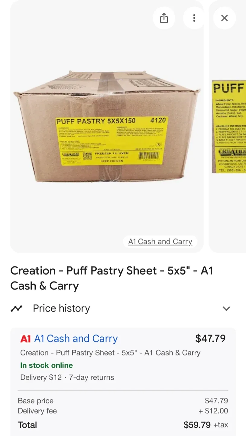 Puff Pastry Squares (5" x 5") image indicator(2)