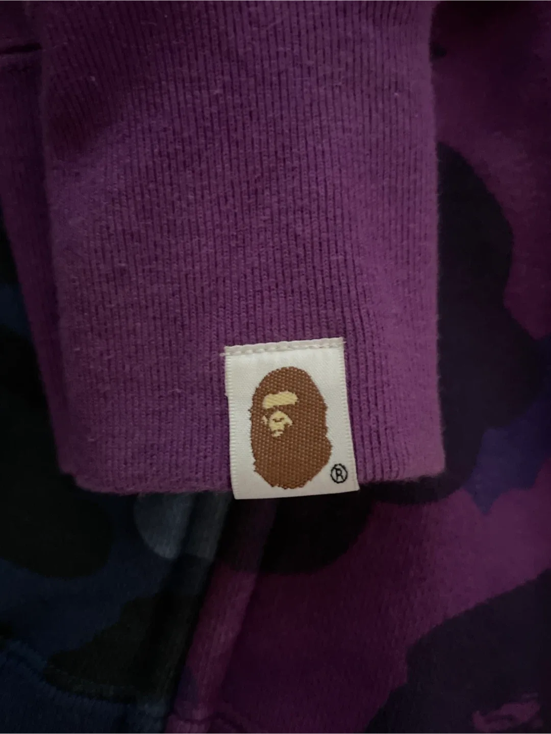Authentic BAPE Shark Camo Hoodie - Blue/Purple image indicator(8)