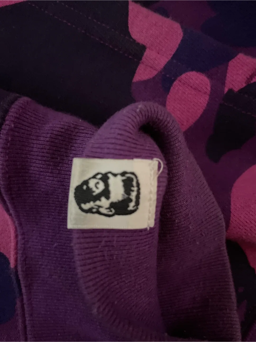 Authentic BAPE Shark Camo Hoodie - Blue/Purple image indicator(9)