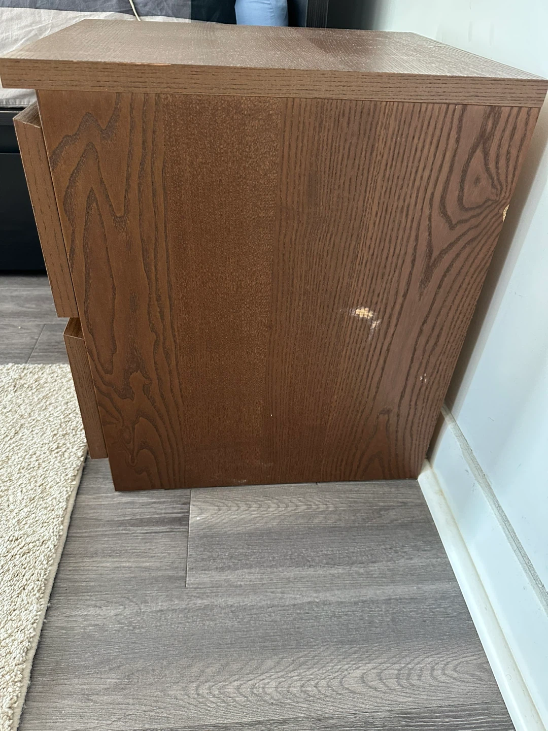 Brown Wood 2-Drawer Nightstand - photo 2