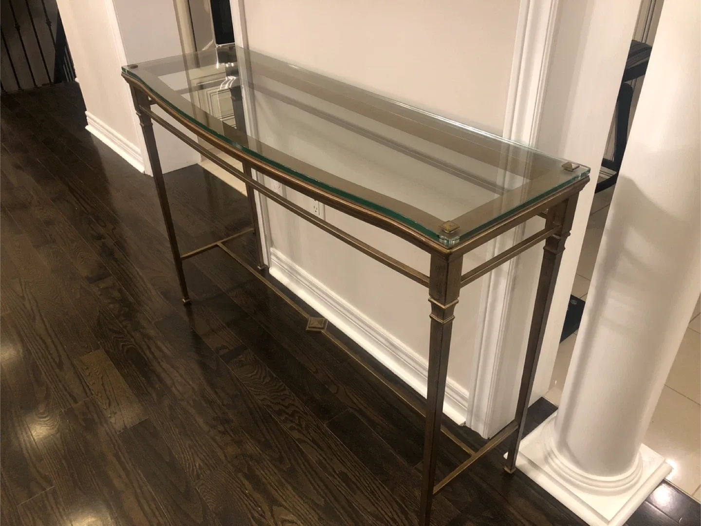 Glass Top Console Table - Gold Finish image indicator(2)