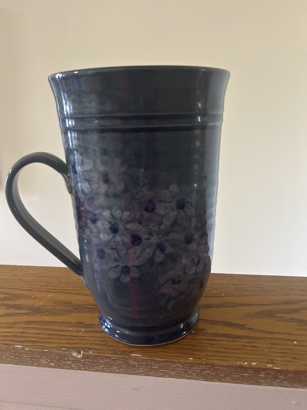 Tall Blue Floral vase