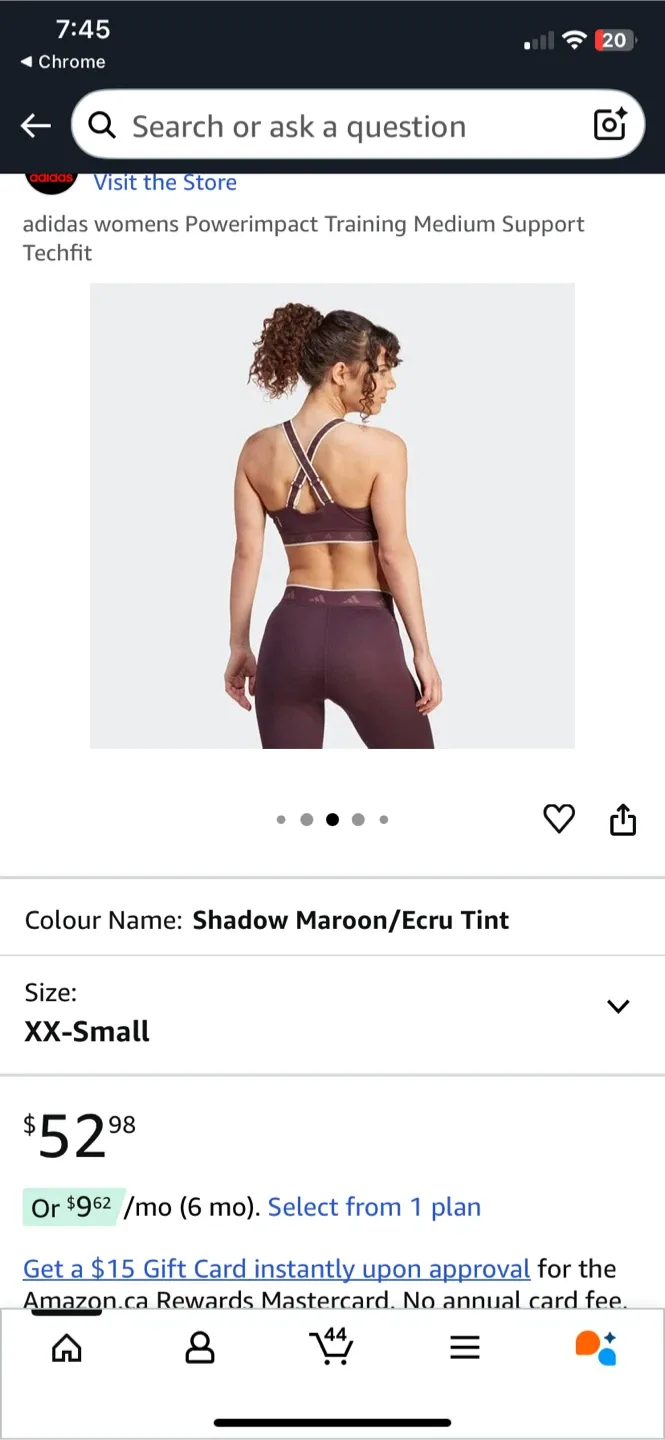 Adidas Techfit Sports Bra, Size XL image indicator(9)