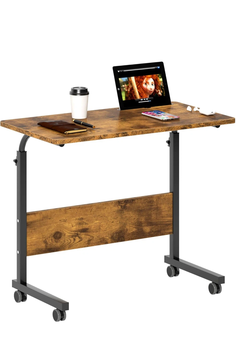 Adjustable Height Rolling Laptop Desk