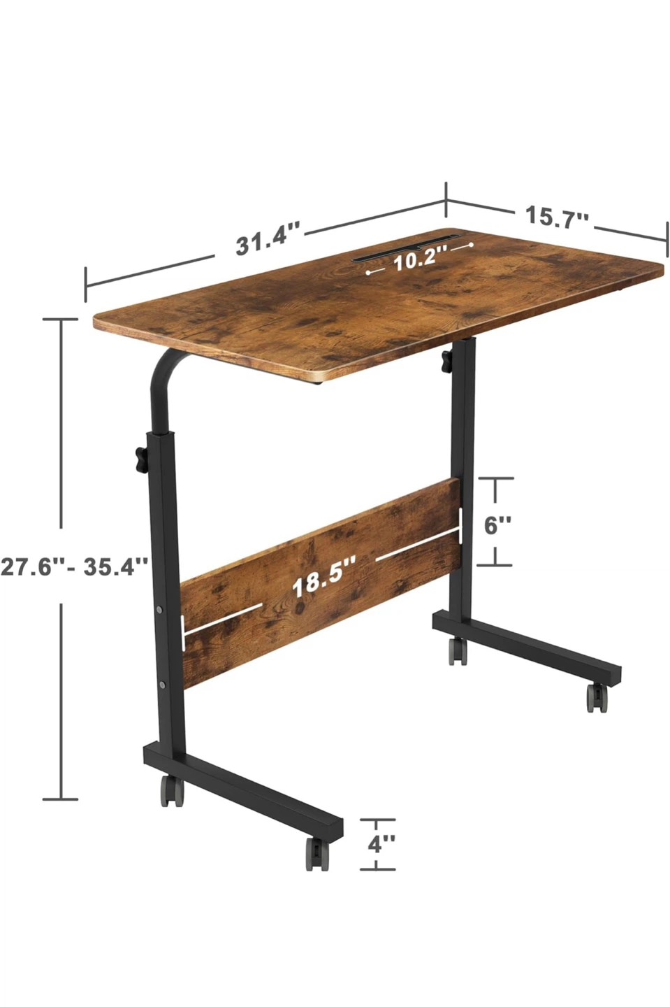 Adjustable Height Rolling Laptop Desk - photo 2