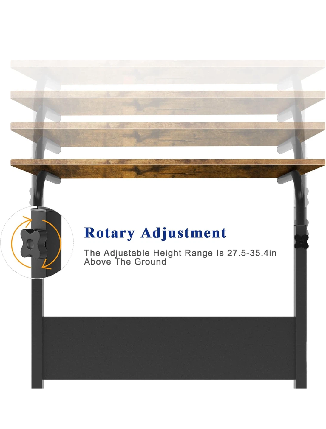 Adjustable Height Rolling Laptop Desk - photo 3