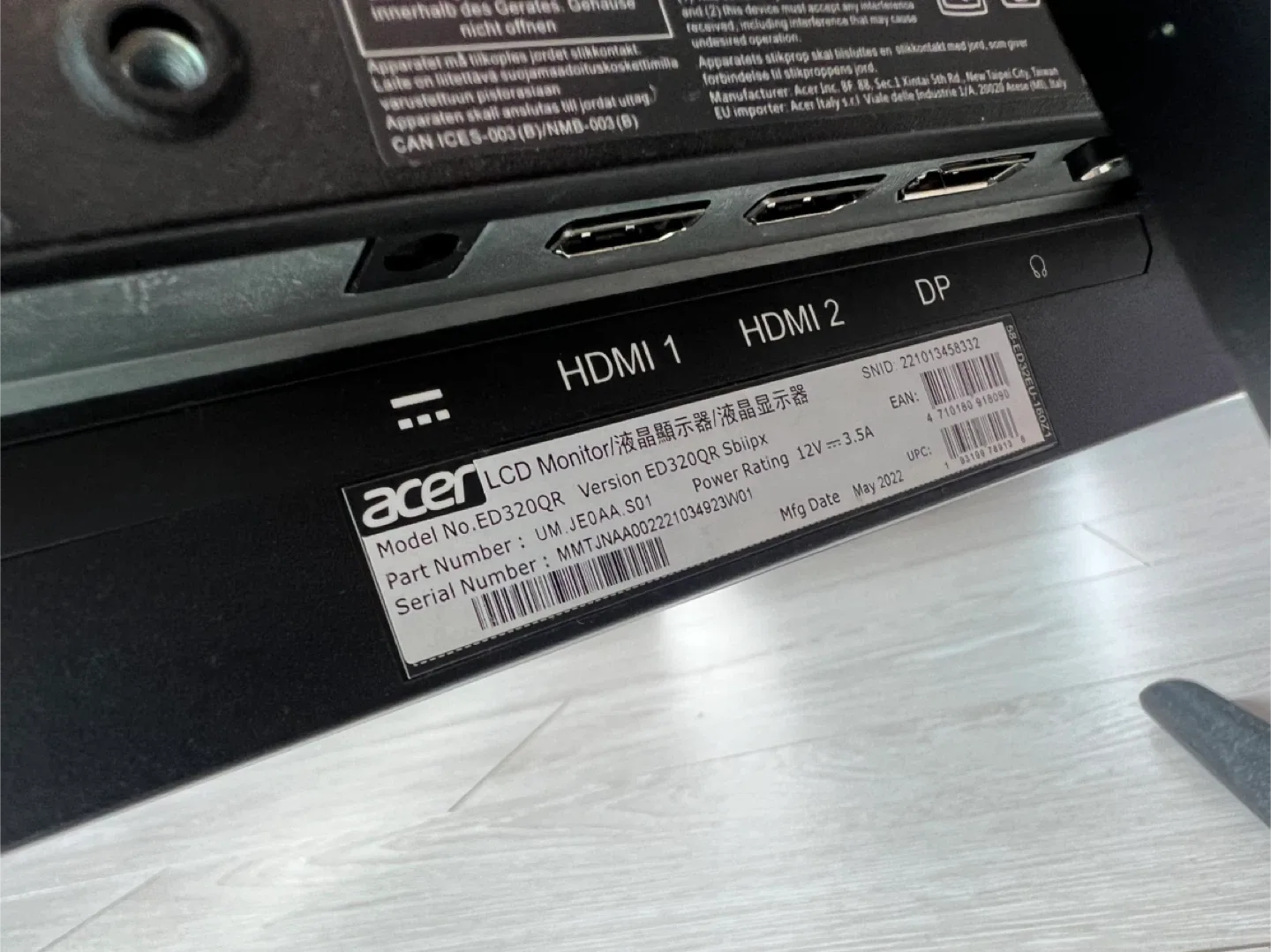 Acer ED320QR 32" Curved Monitor image indicator(3)