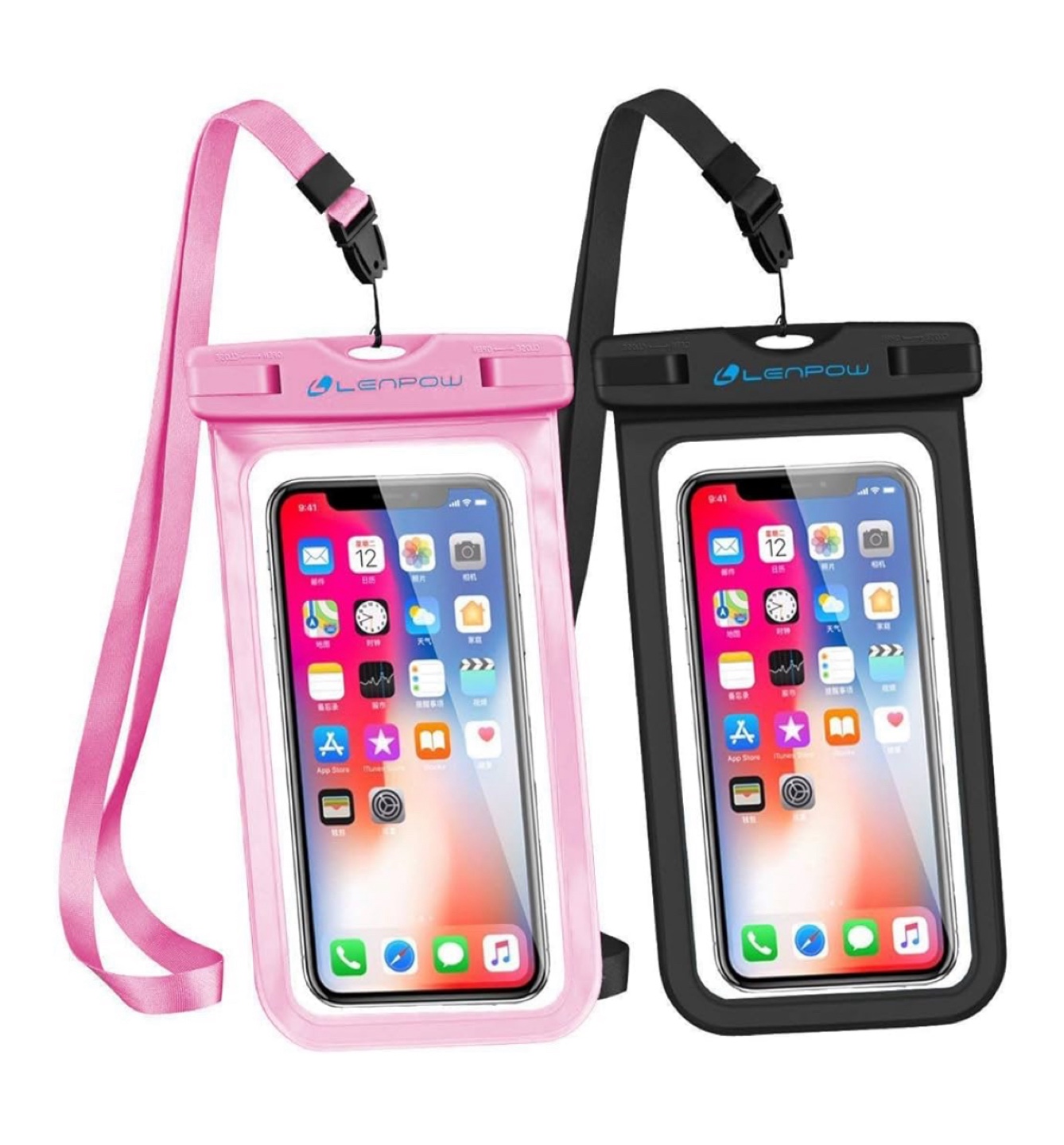 Mpow Waterproof Phone Bag - Pink Black