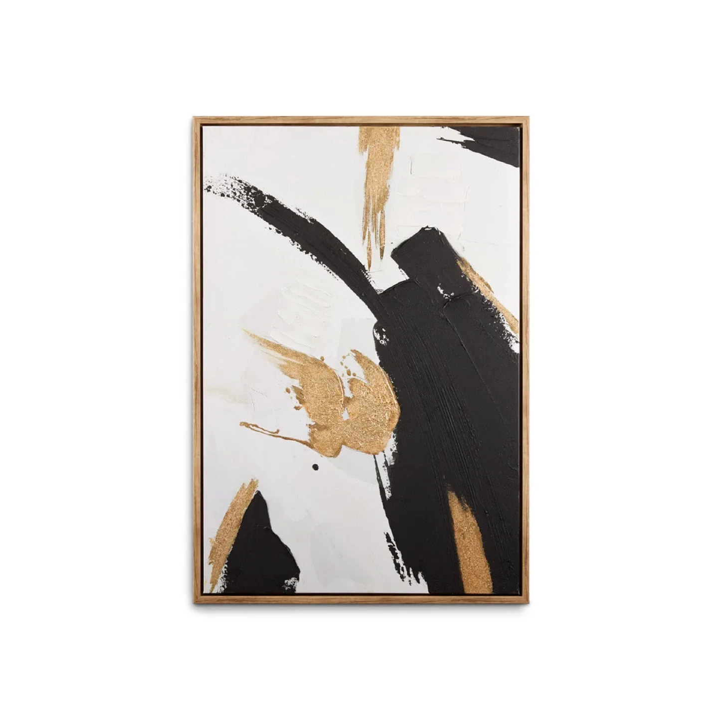 Abstract Black, White & Gold Framed Wall Art image indicator(3)