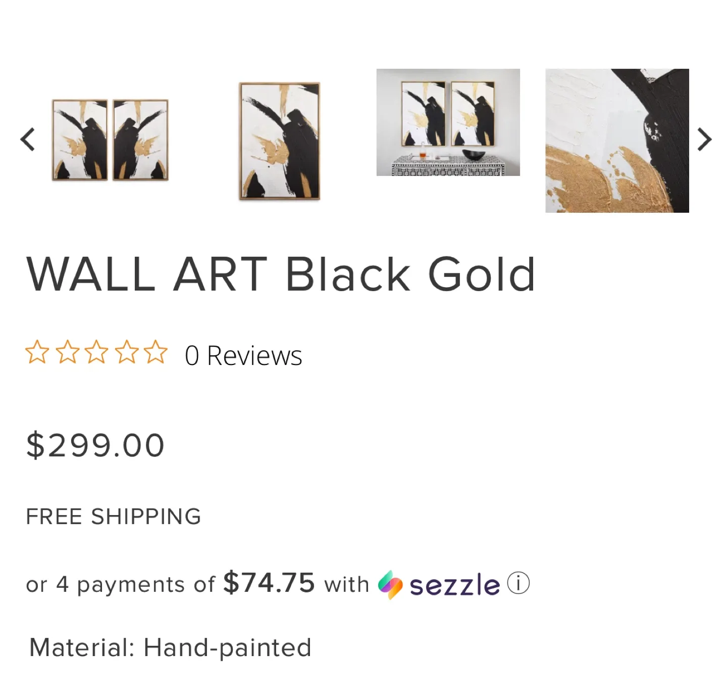 Abstract Black, White & Gold Framed Wall Art image indicator(6)