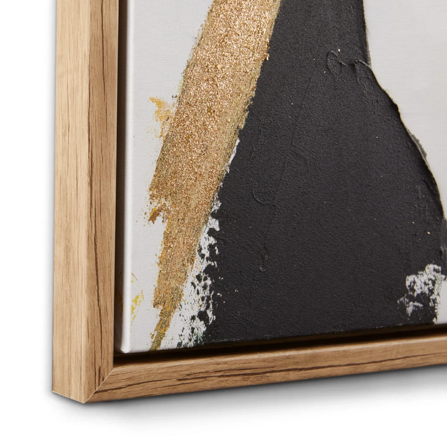 Abstract Black, White & Gold Framed Wall Art image indicator(4)