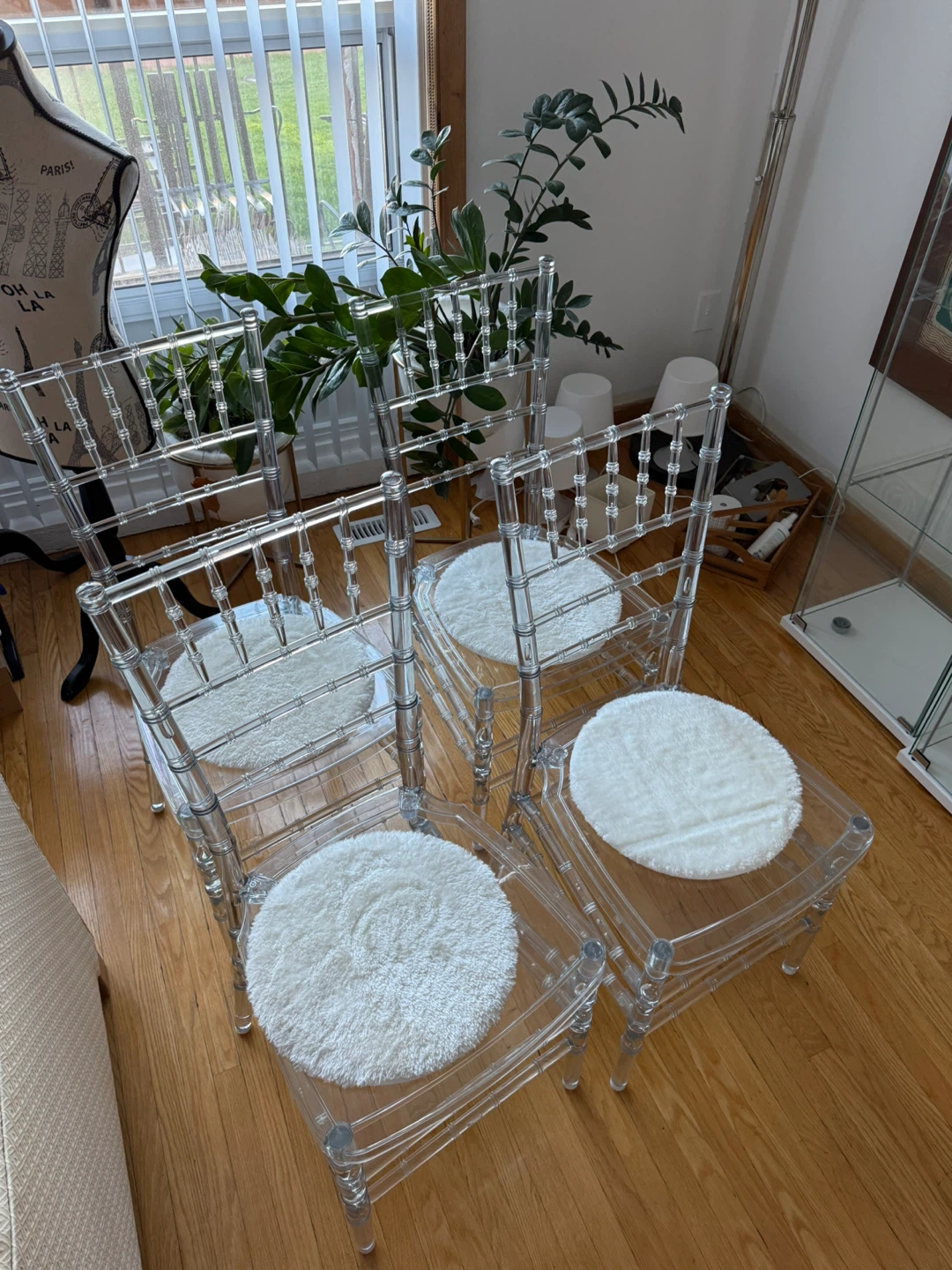 Clear Chiavari Chairs with Cushions