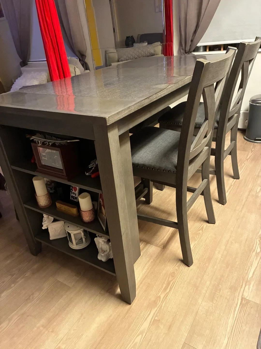 Dining Table with 4 Chairs - Gray image indicator(6)