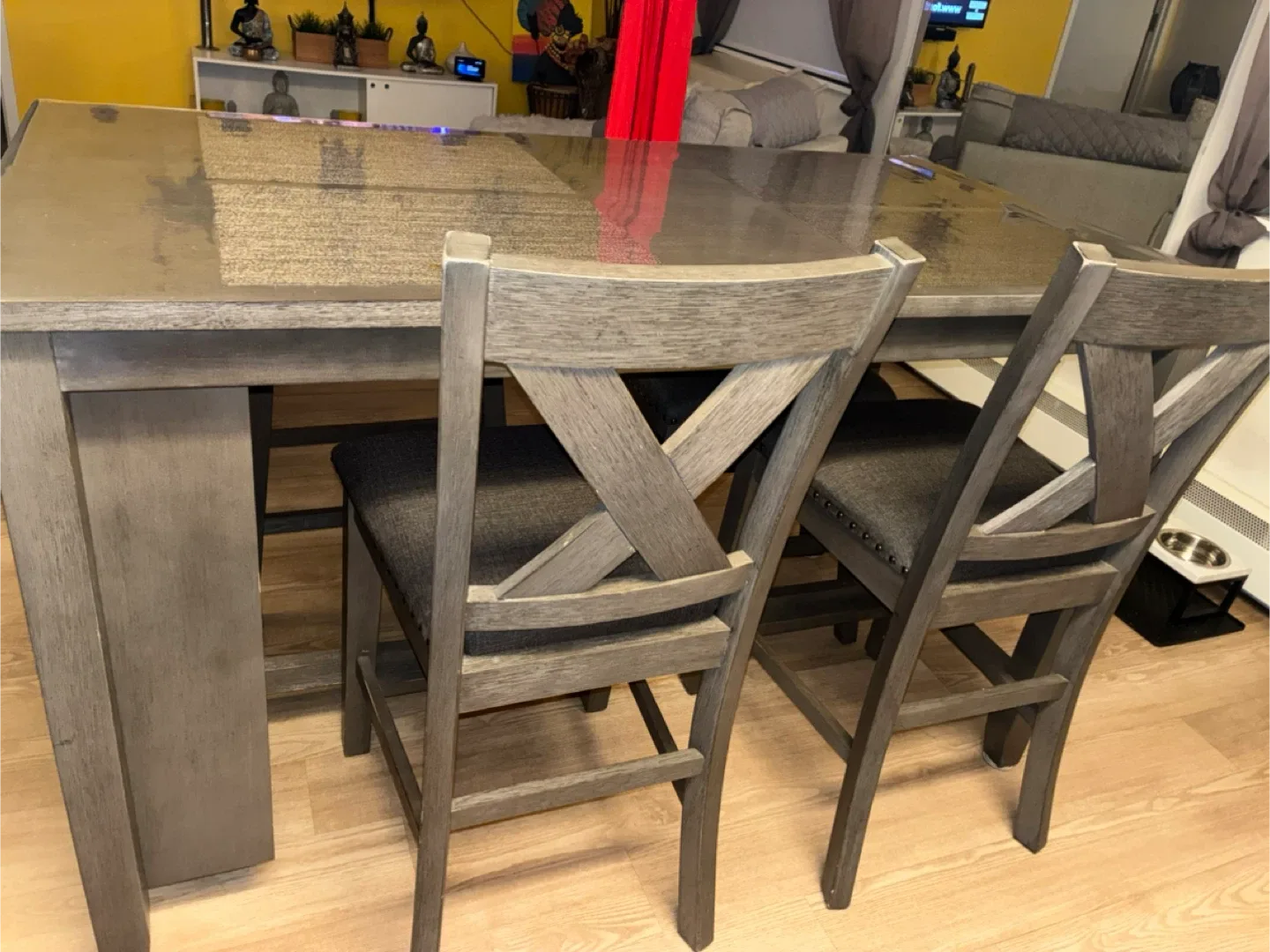 Dining Table with 4 Chairs - Gray image indicator(4)