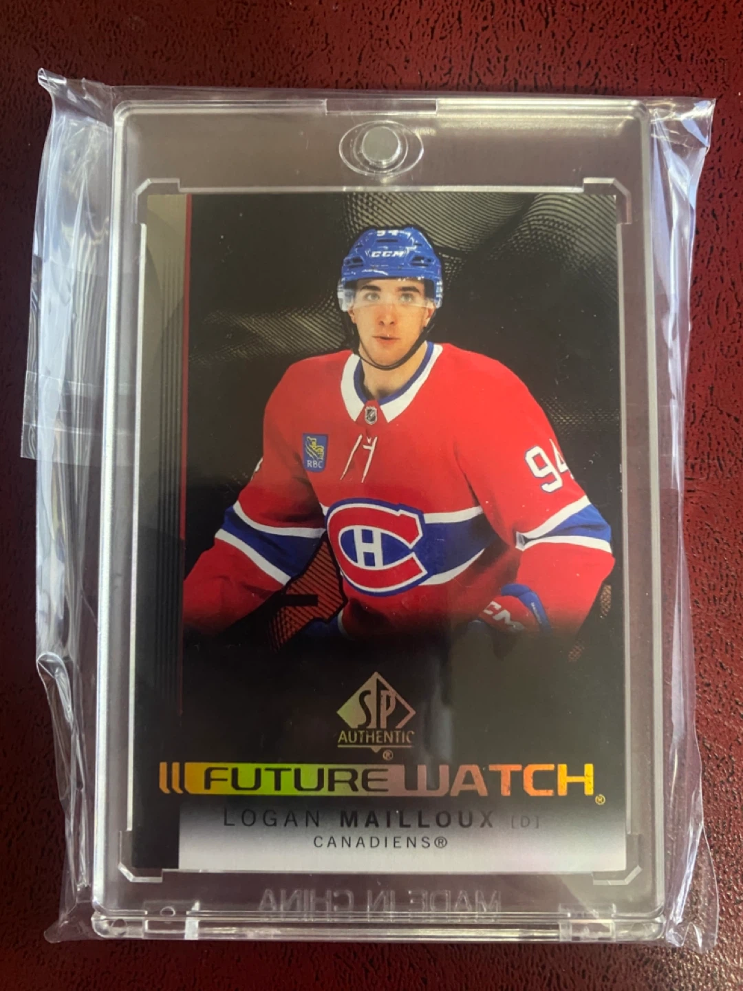 Logan Mailloux Future Watch SP Authentic Hockey Card