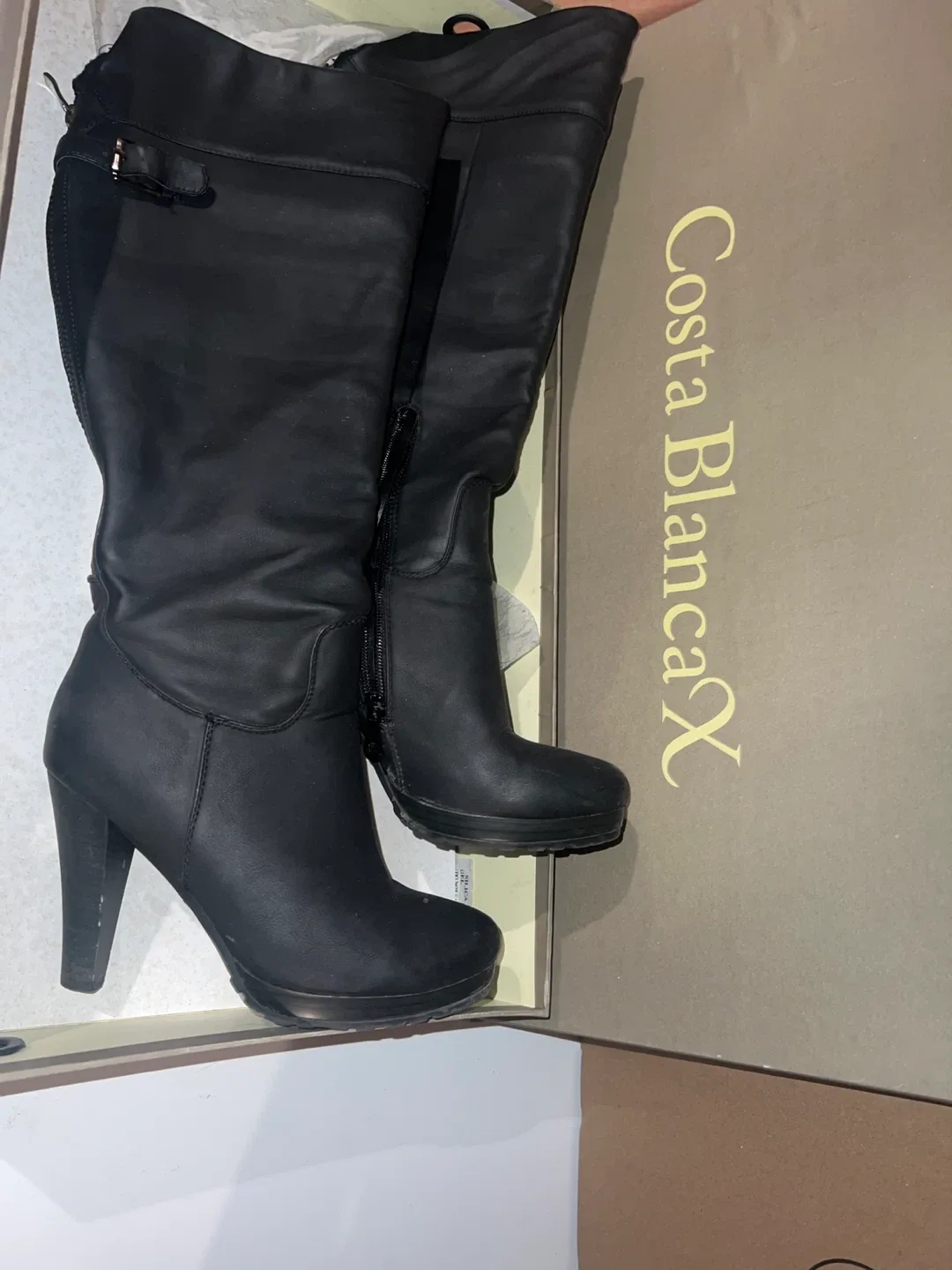 Costa Blanca Black Boots, Size 8 thumbnail