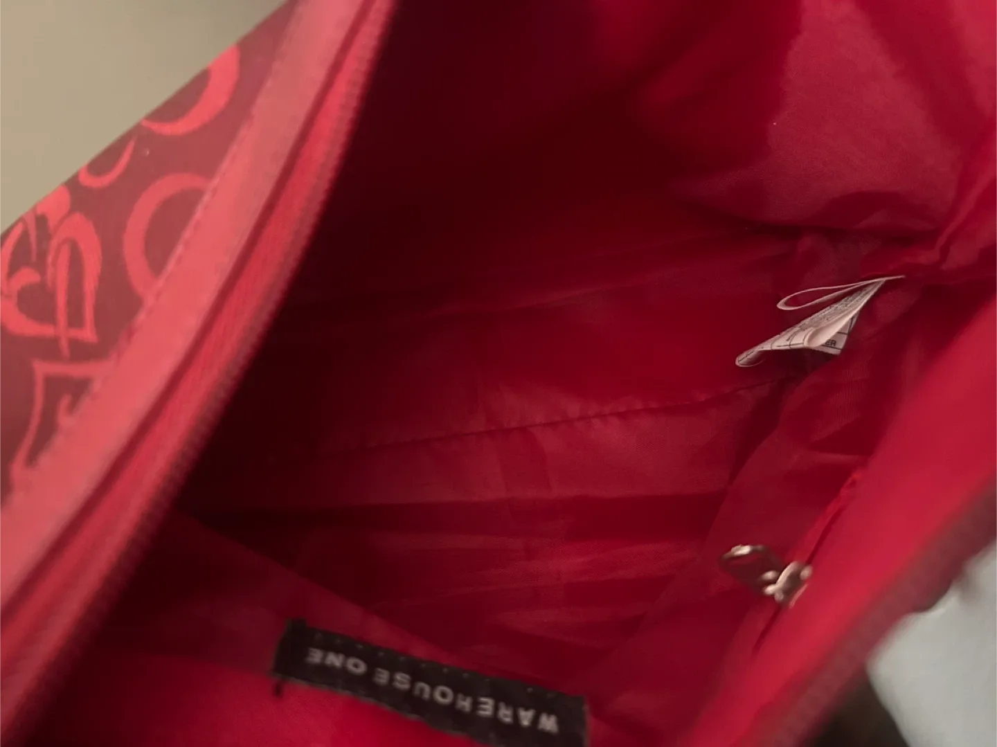 Warehouse One Red Heart Print Bag image indicator(2)