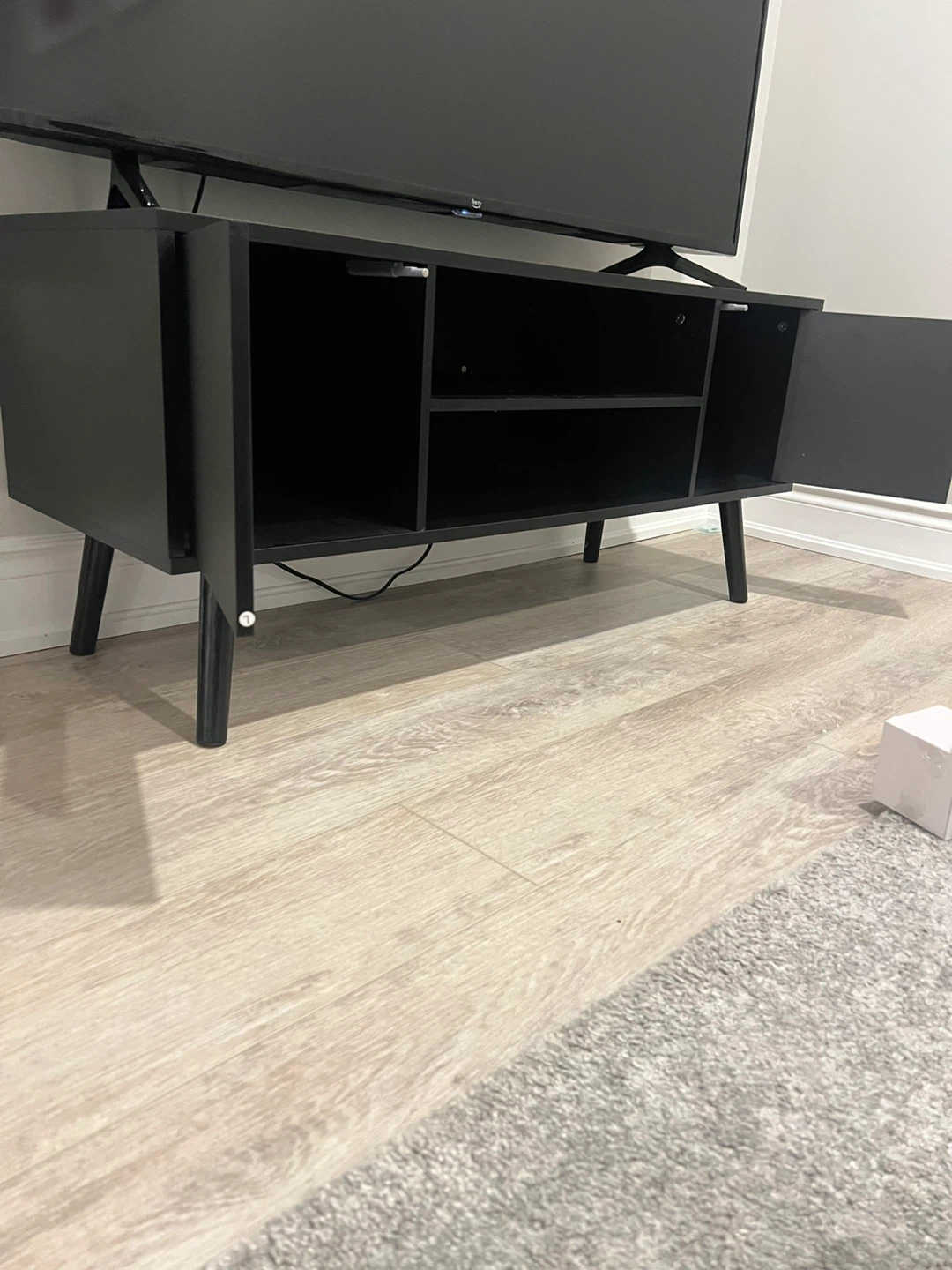 Black TV Stand Media Console - photo 4
