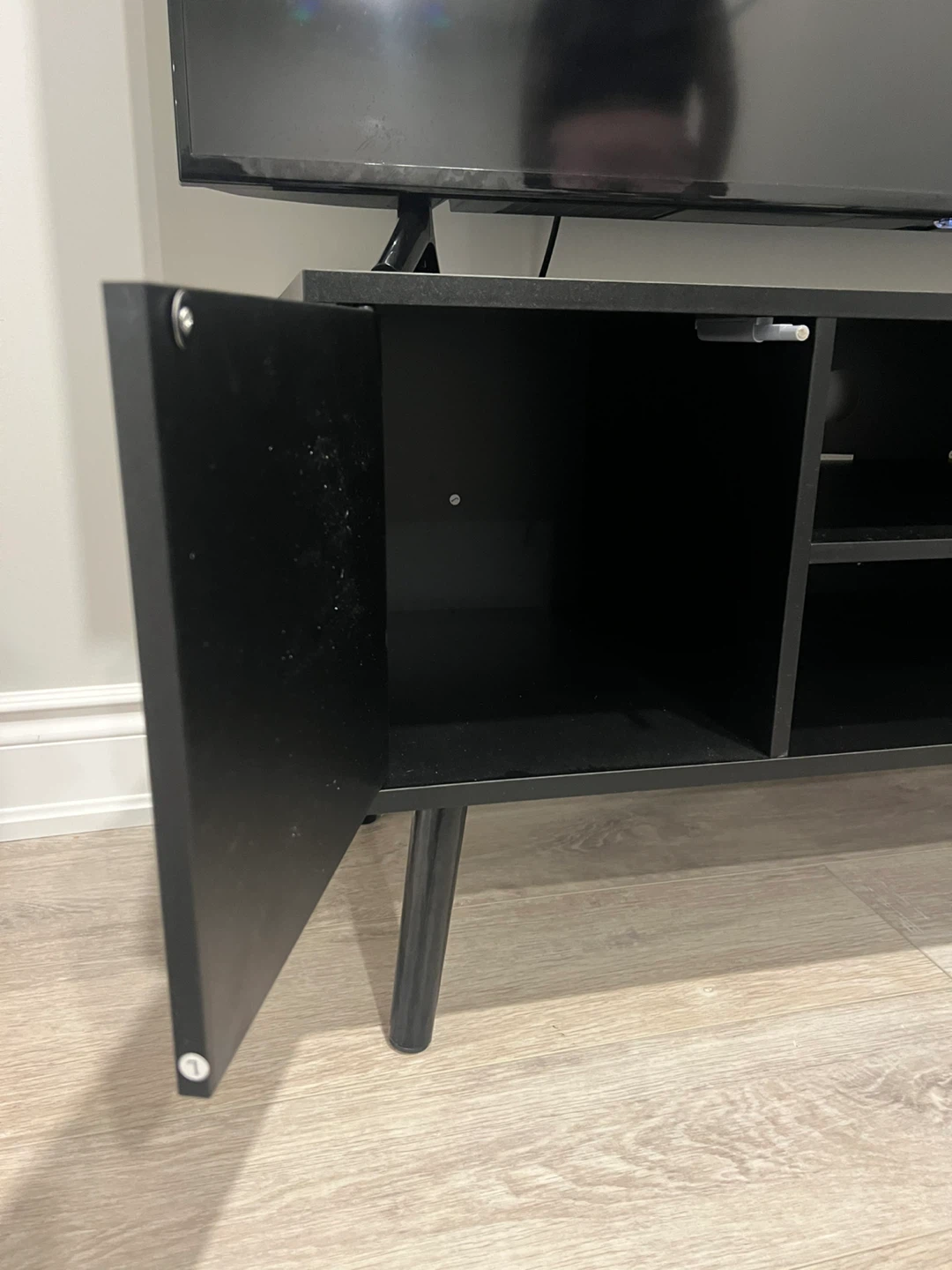 Black TV Stand Media Console - photo 3