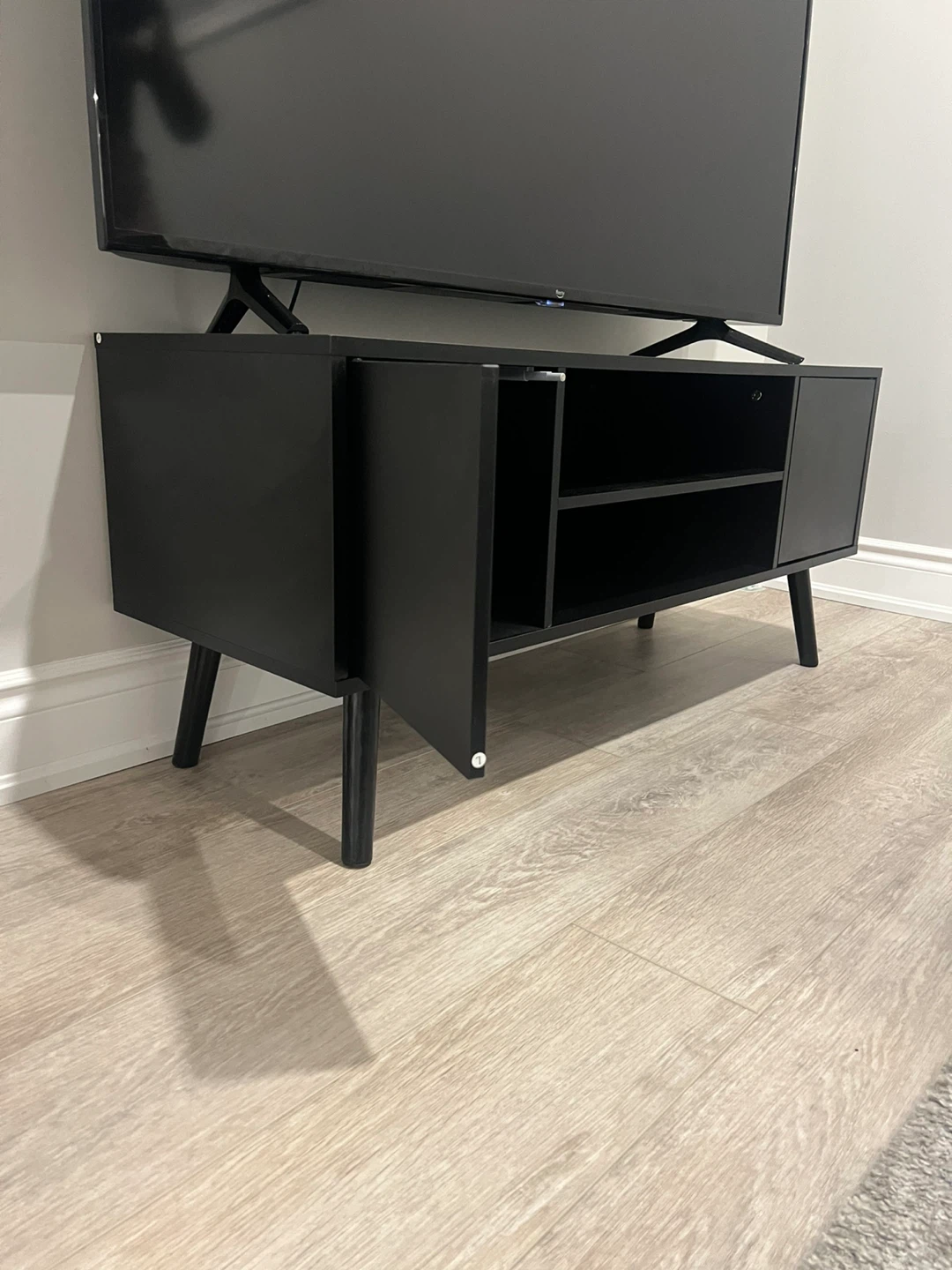 Black TV Stand Media Console - photo 2