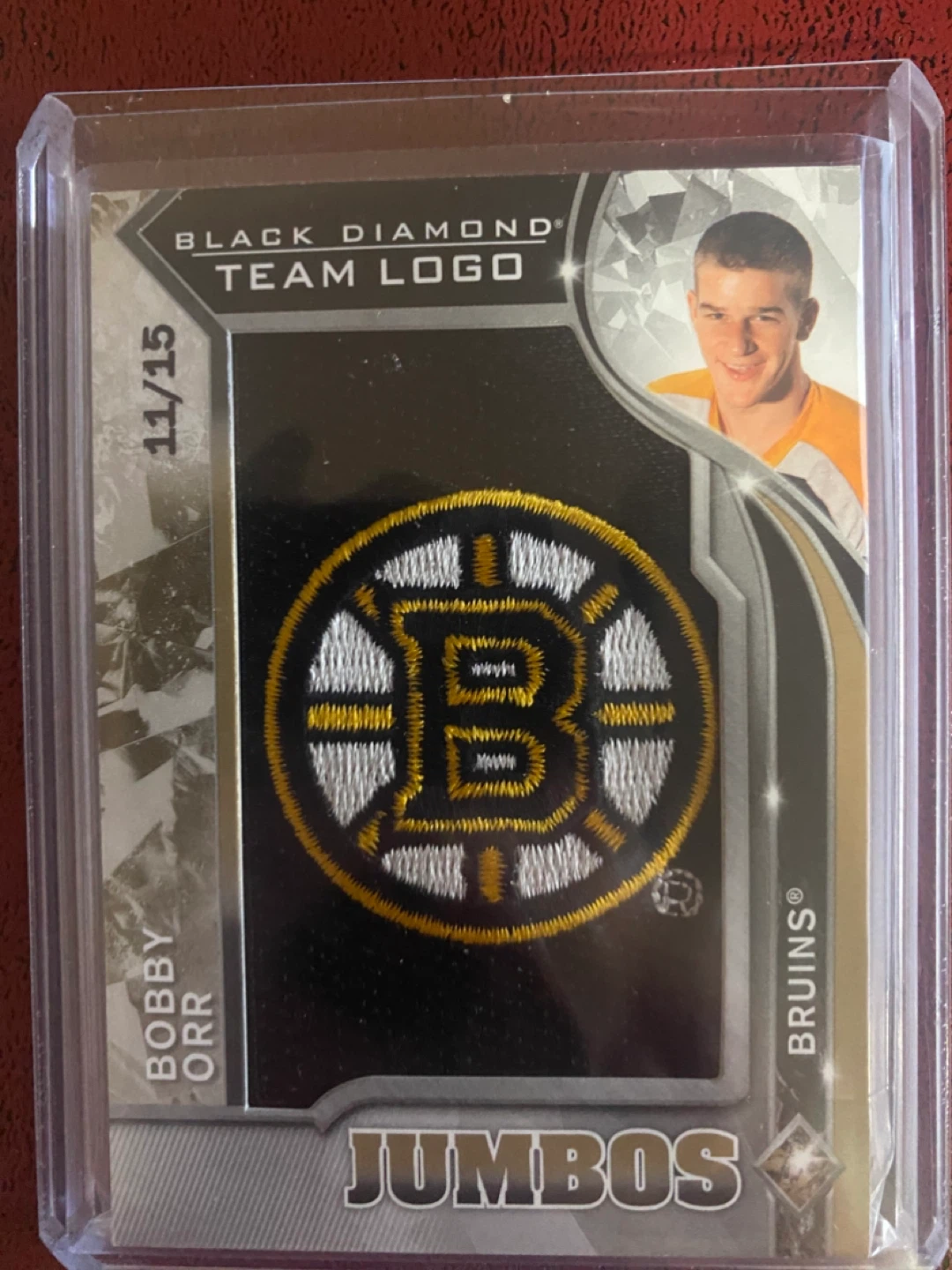 Bobby Orr Bruins Black Diamond Team Logo Card