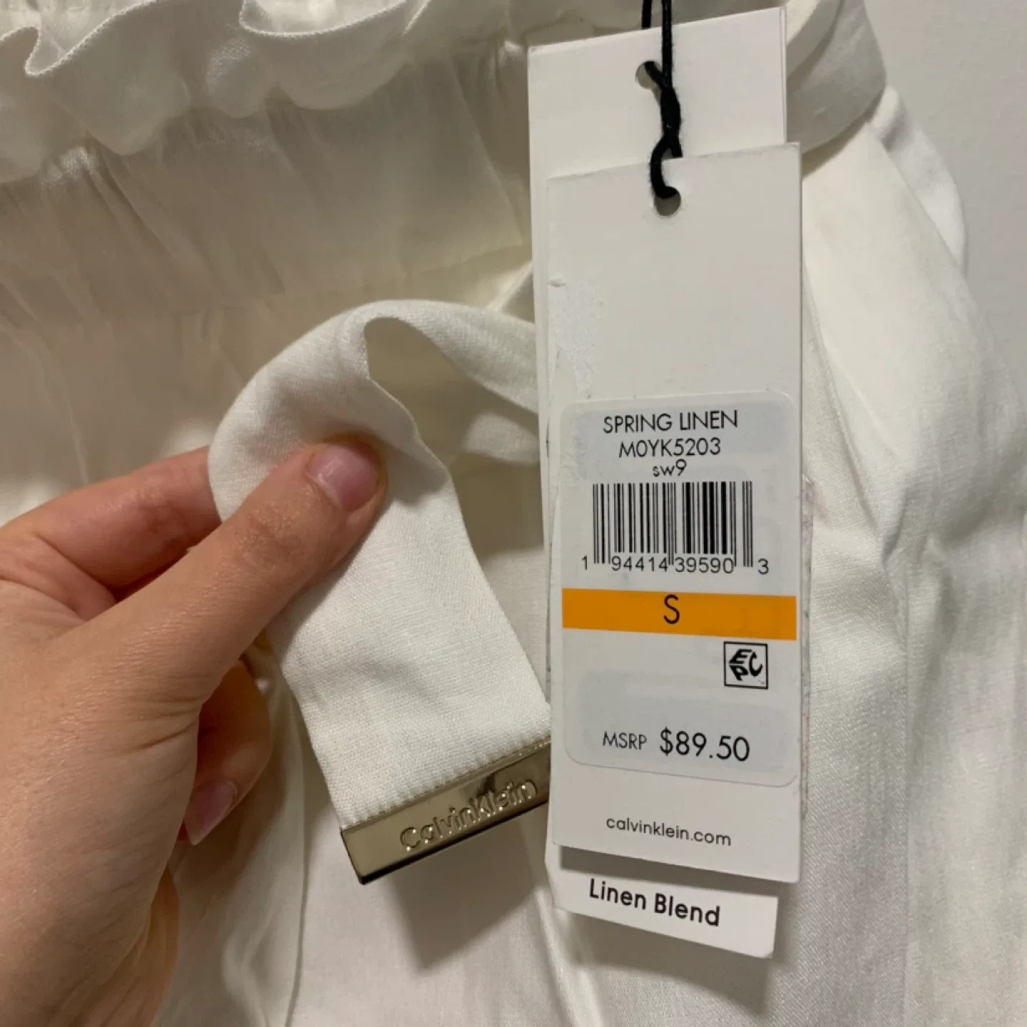 New Calvin Klein White Culotte Pants with Belt (With Tag) image indicator(3)