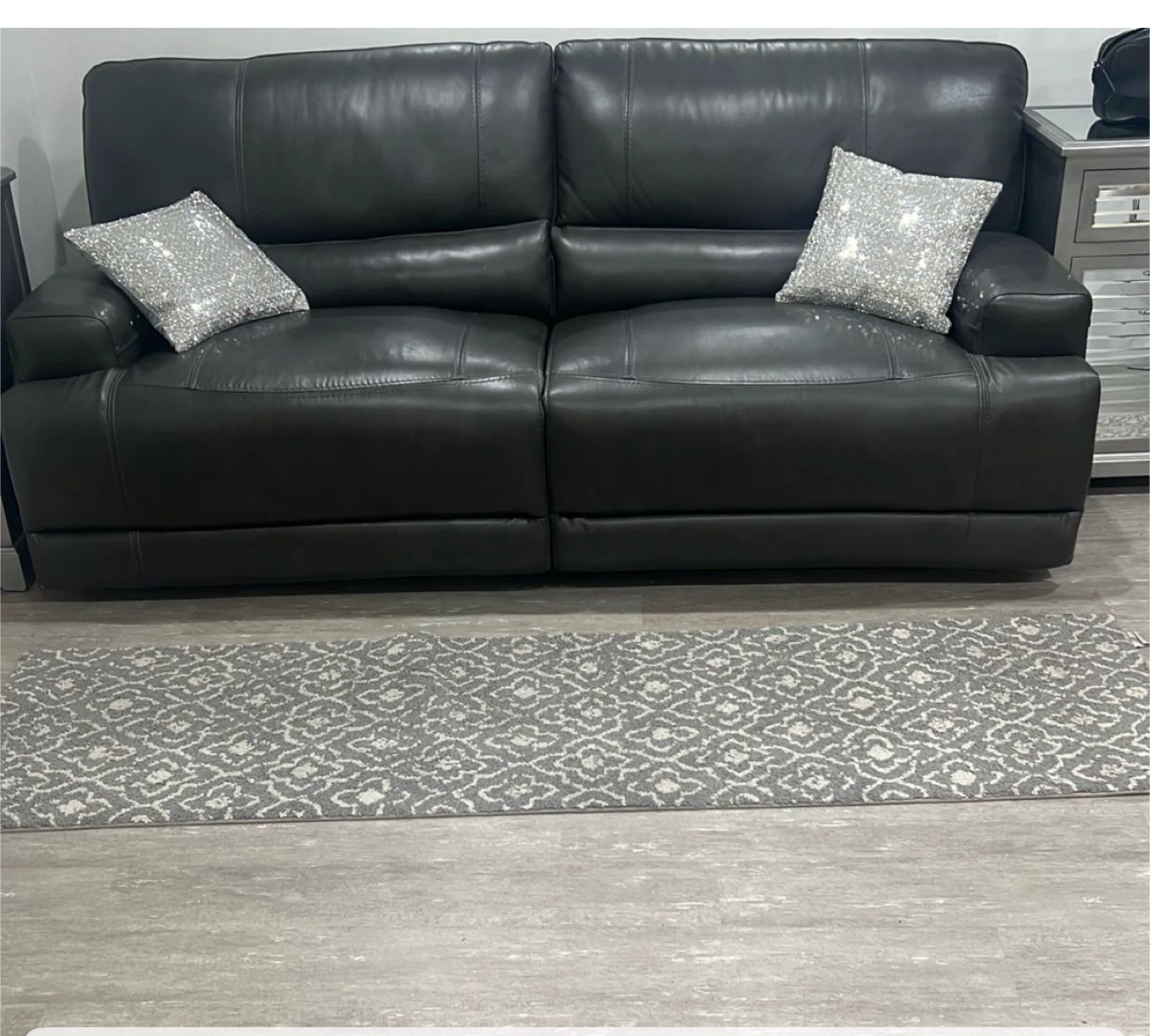 Gray Leather electric sofa