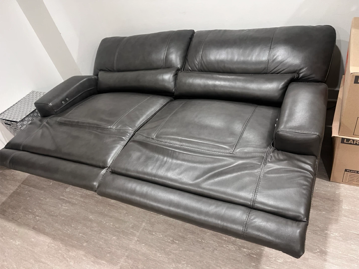 Gray Leather electric sofa - photo 3