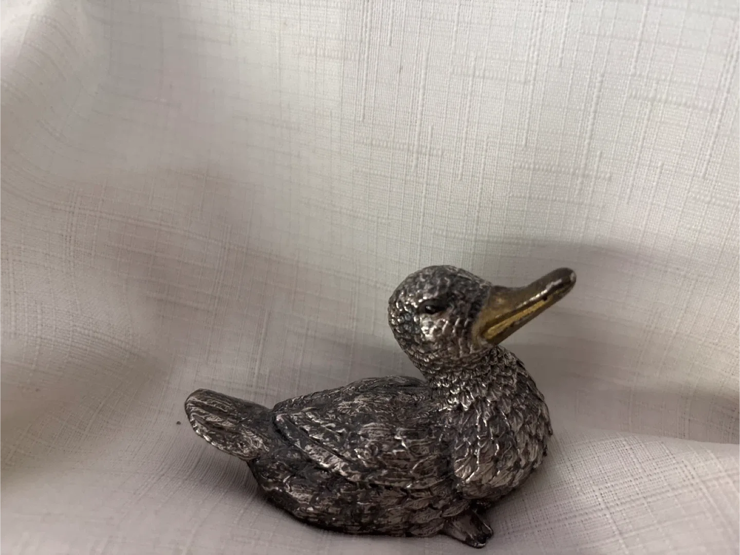 🧡Vintage pewter Duck Figurine thumbnail