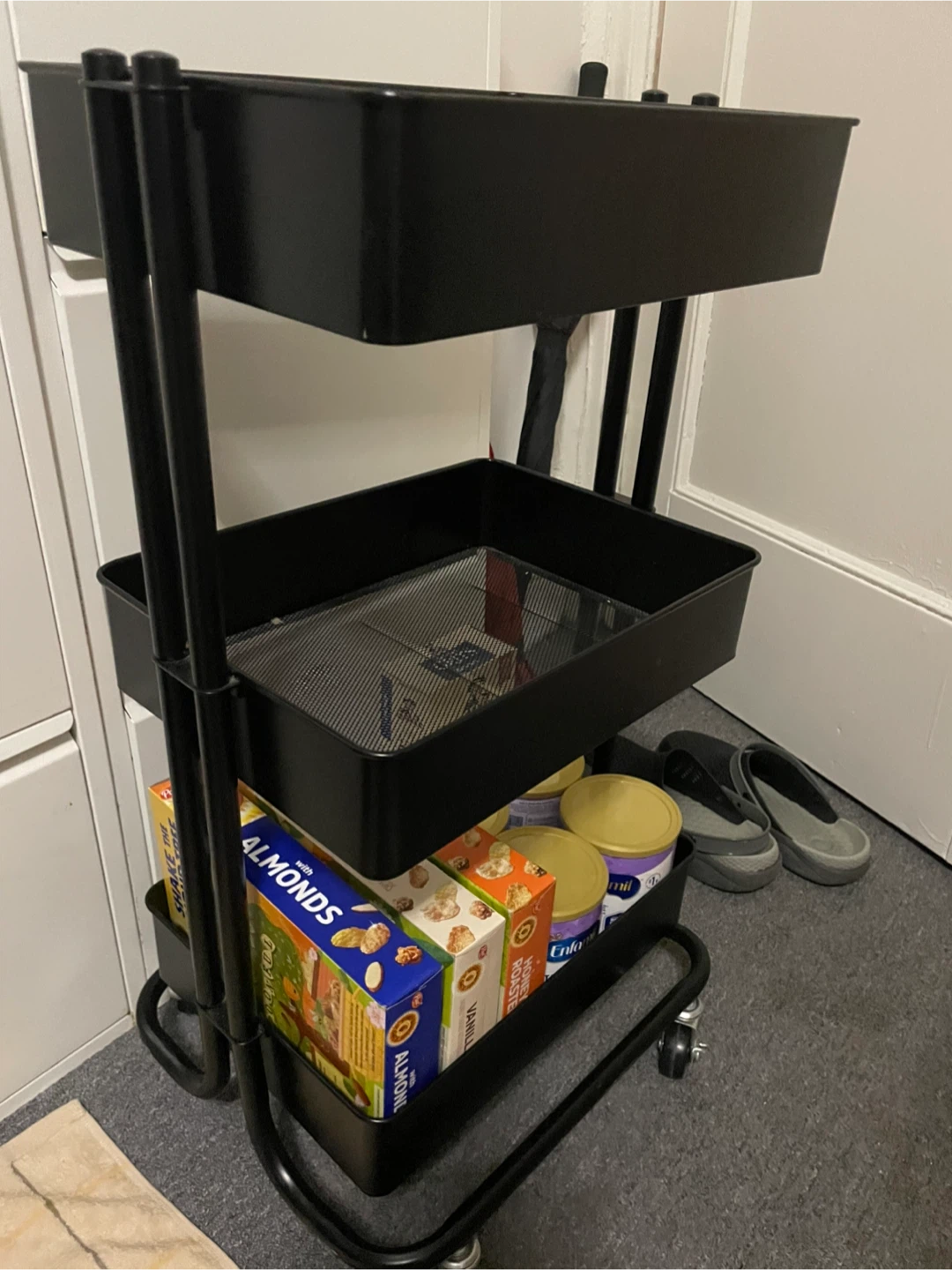 Black Rolling Cart