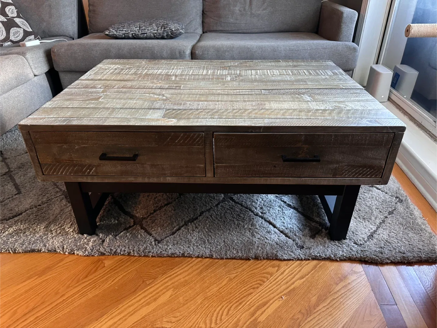 Gray Sectional Sofa, table, and bar image indicator(3)