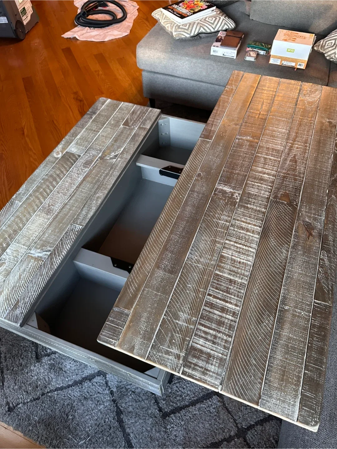 Gray Sectional Sofa, table, and bar image indicator(5)