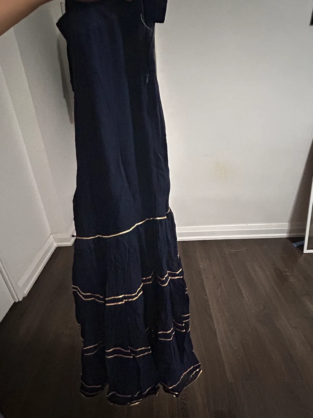 Floral Embroidered Navy Blue Gharara image indicator(6)