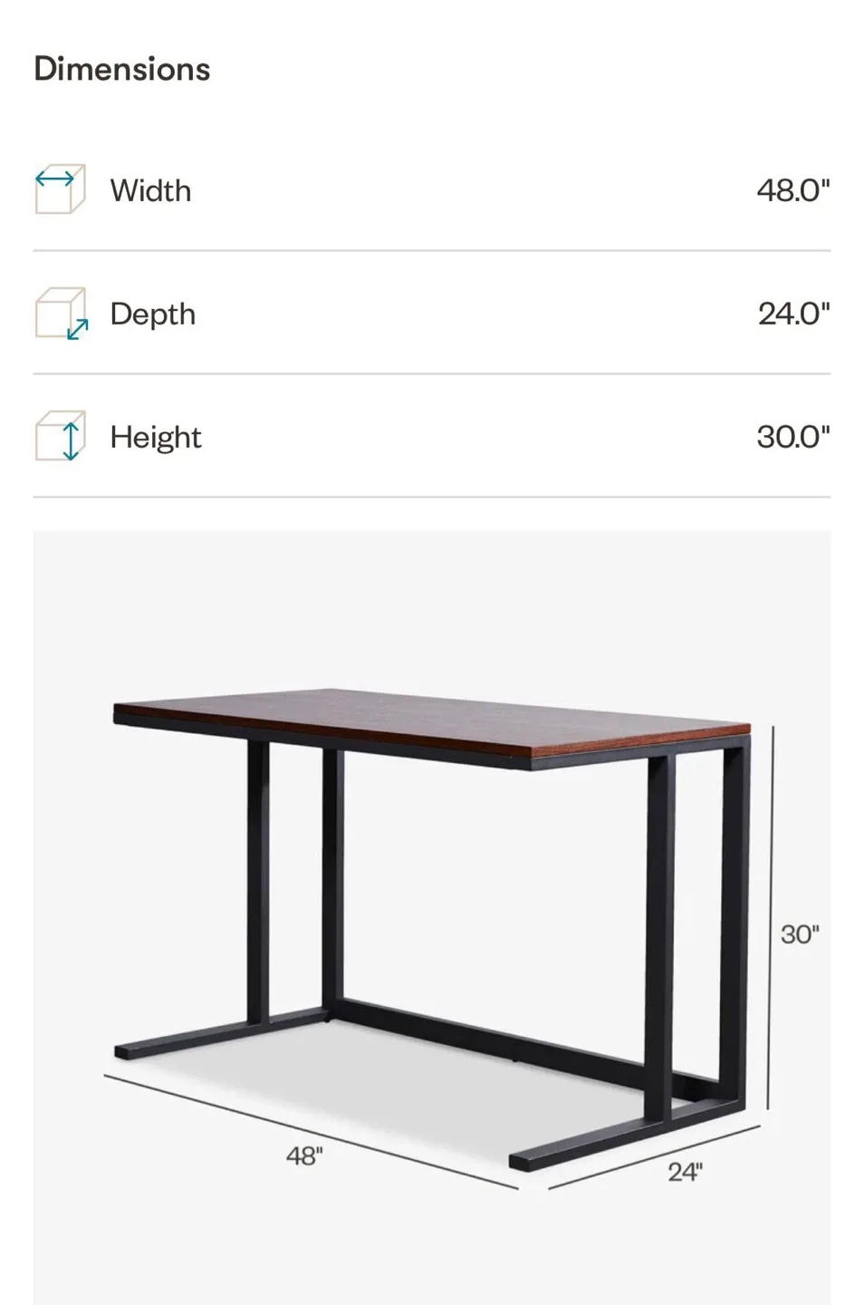 Glass Top Desk - 48" x 24" image indicator(4)