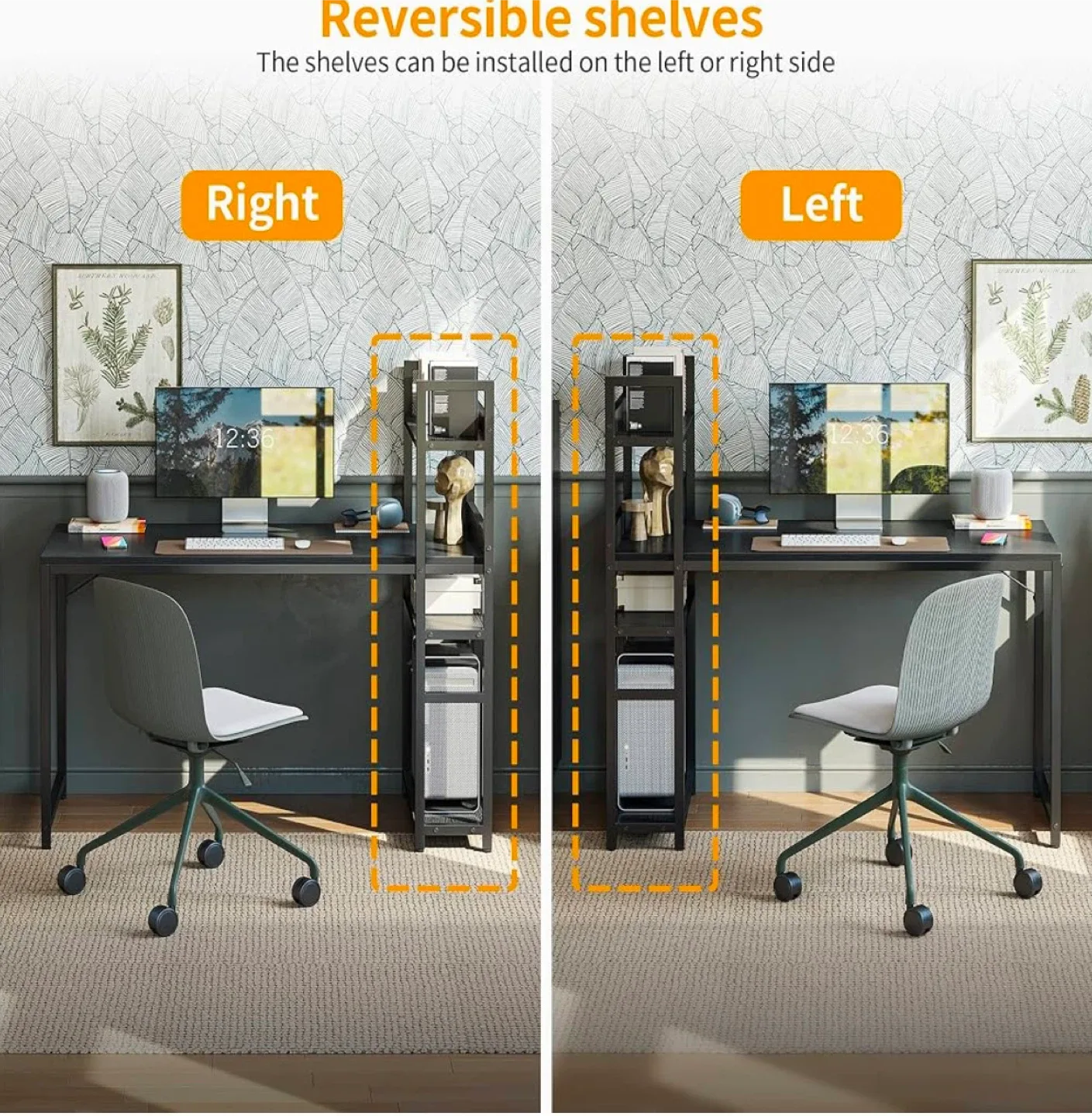 Black Computer Desk with Shelves - (brandnew) image indicator(5)