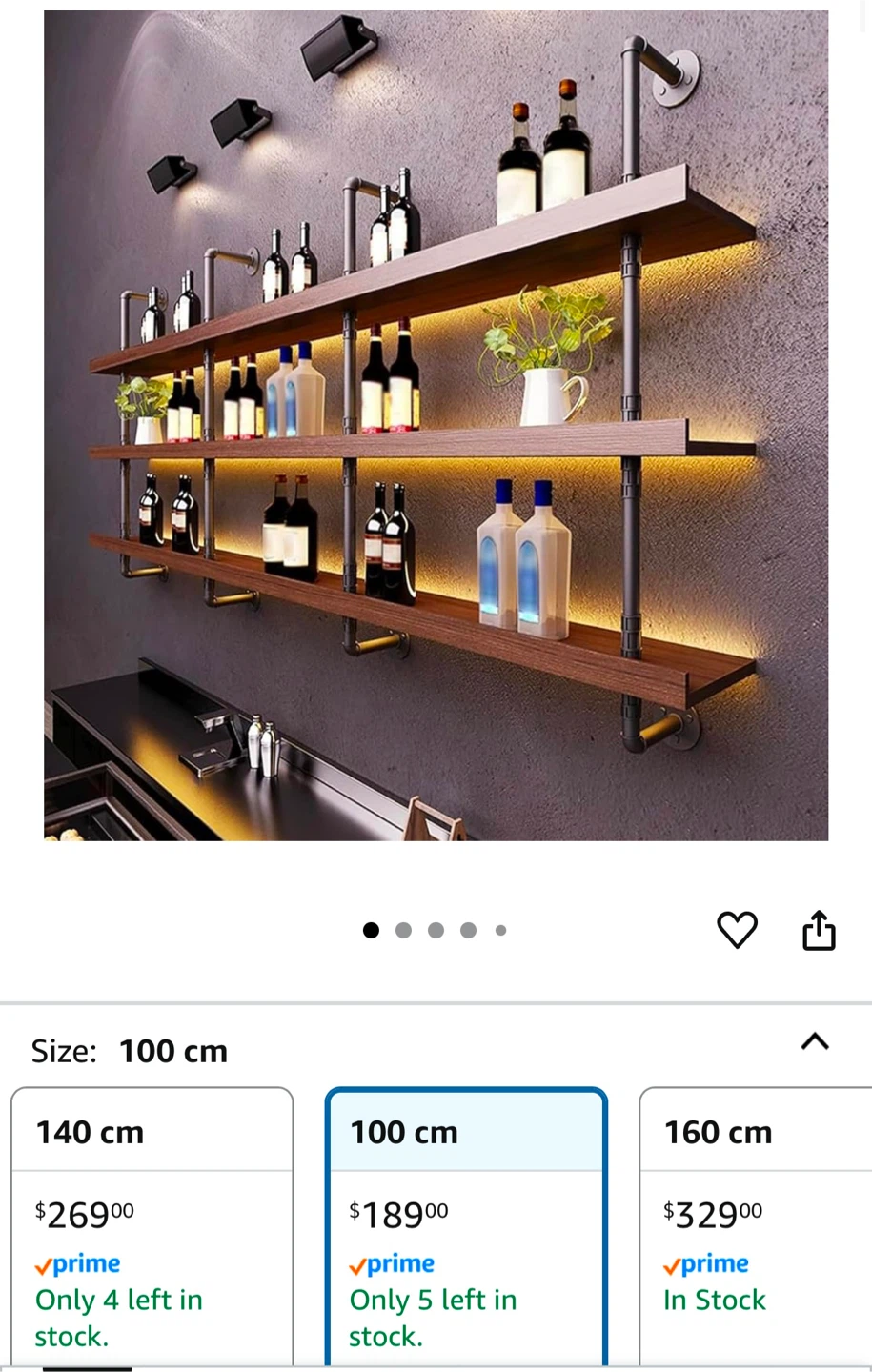 Industrial Style 3-Tier walnut Wall Shelf (brandnew) - photo 2
