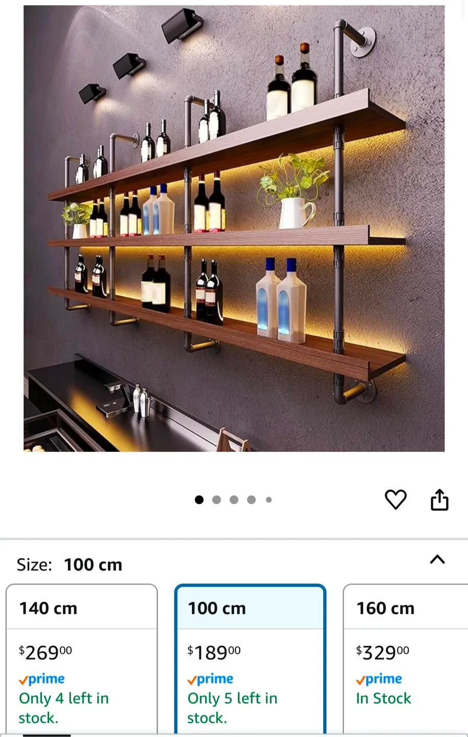 Industrial Style 3-Tier walnut Wall Shelf (brandnew) image indicator(2)