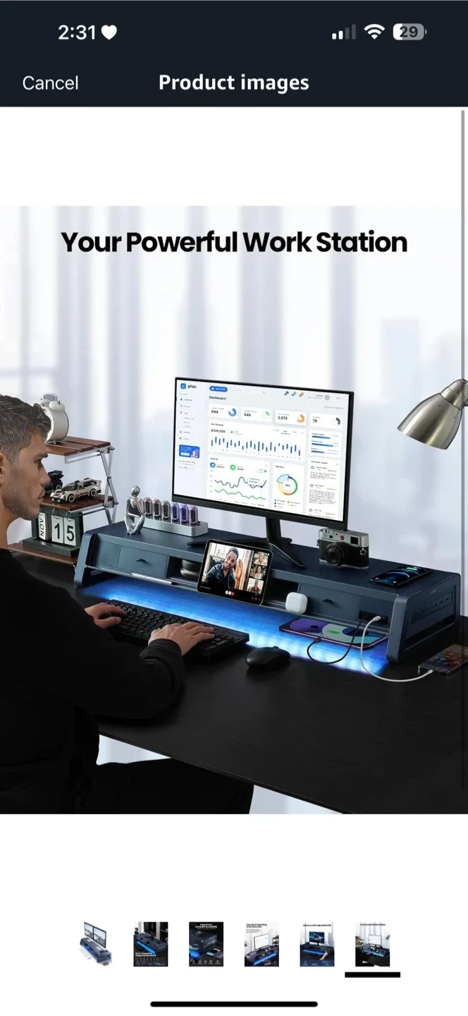 VonDerDeer 13-in-1 Monitor Stand w/ Adjustable RGB image indicator(6)