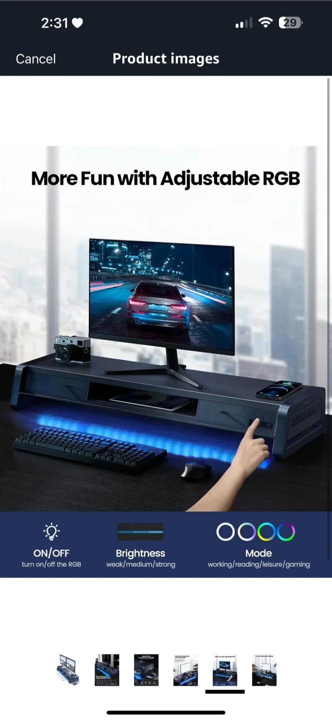 VonDerDeer 13-in-1 Monitor Stand w/ Adjustable RGB image indicator(5)