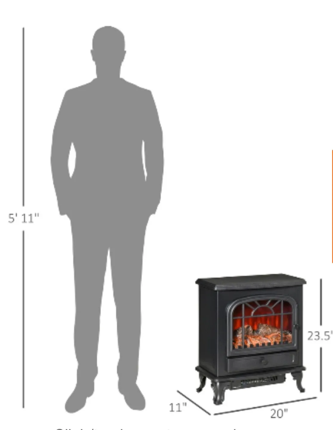 Black Electric Fireplace Heater image indicator(7)