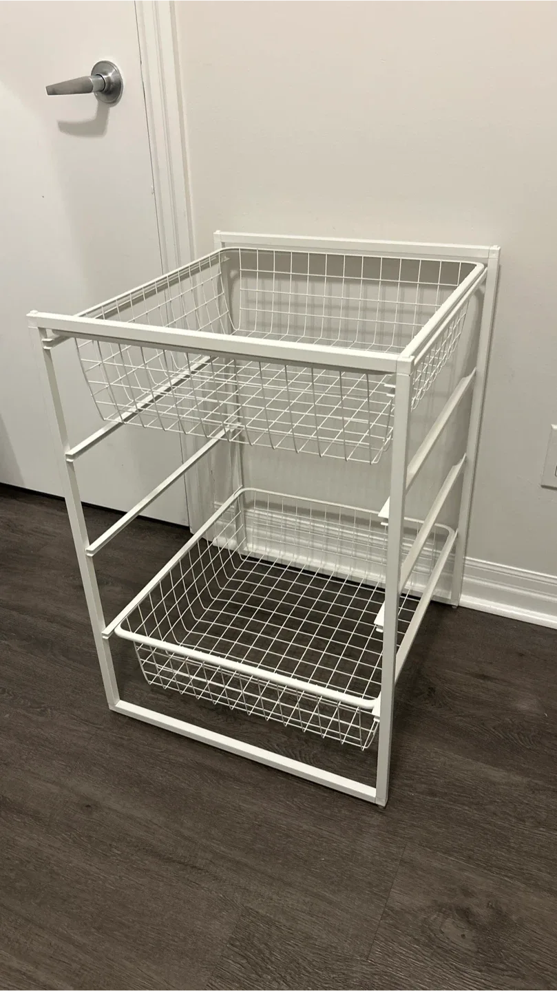 White Wire Basket Storage Unit thumbnail