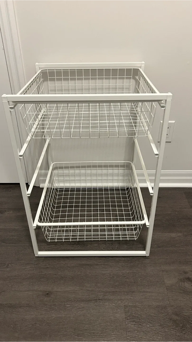 White Wire Basket Storage Unit image indicator(2)