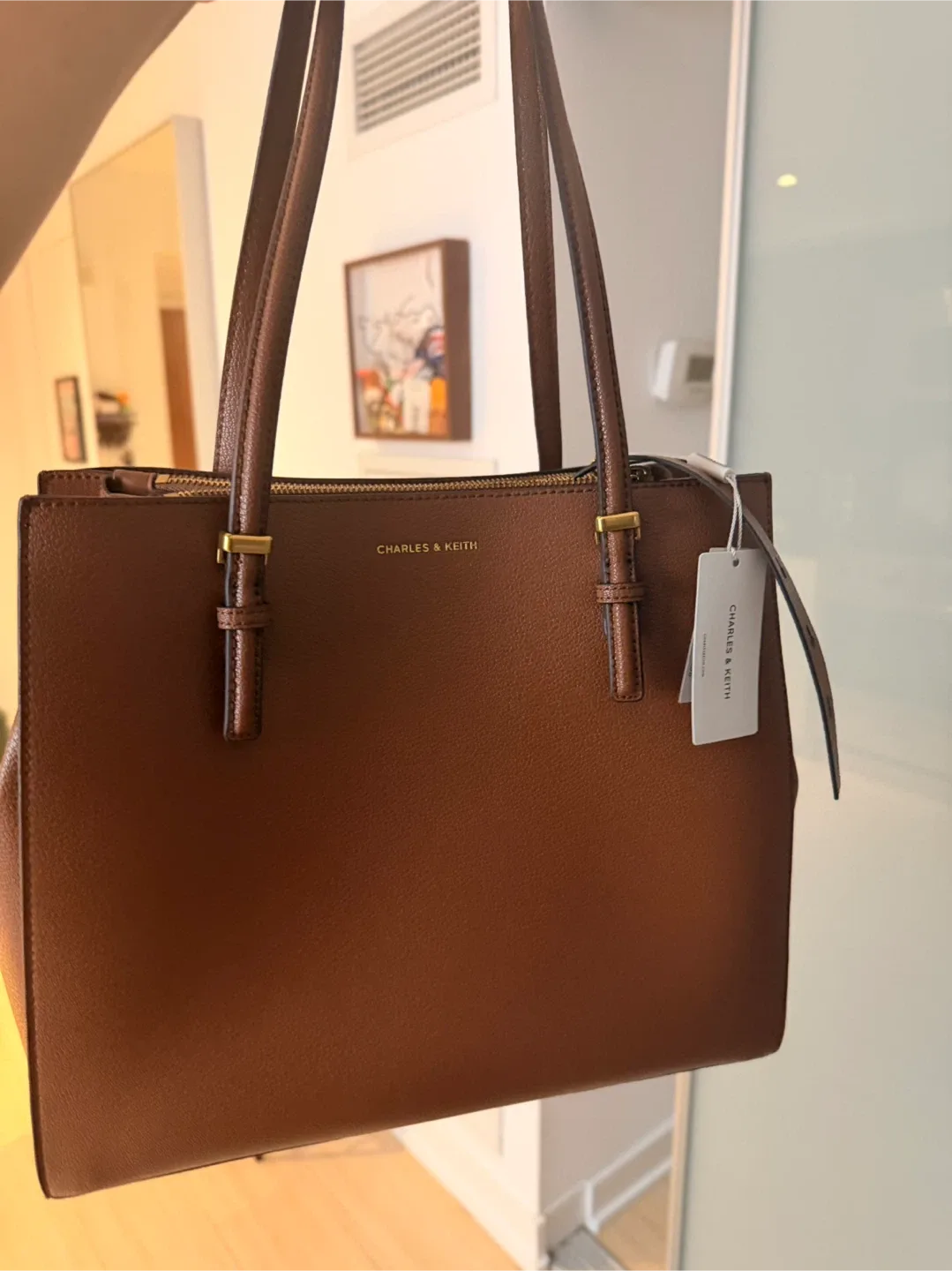Charles & Keith XL Tote Bag (Chocolate) image indicator(3)