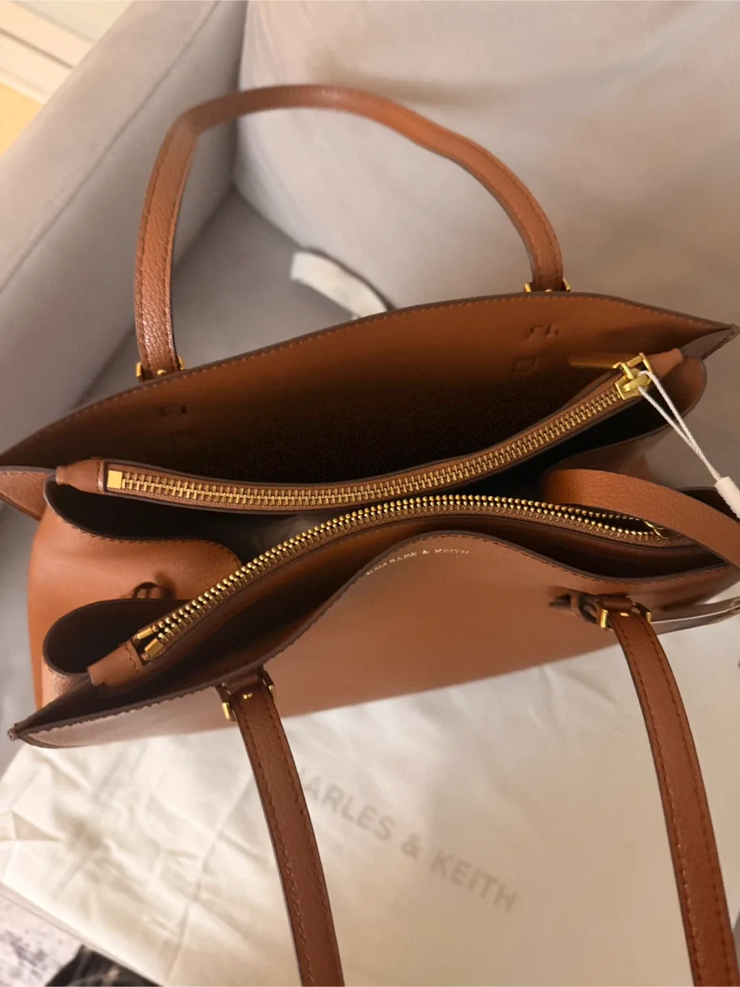 Charles & Keith XL Tote Bag (Chocolate) image indicator(4)